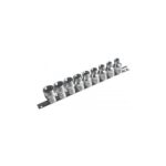 Nasadki 1/2″ TORX-E, 9 szt na szynie