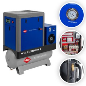 Kompresor śrubowy APS 7.5 Combi Dry X 10 bar 7.5 KM 690 l/min 200 l AIRPRESS