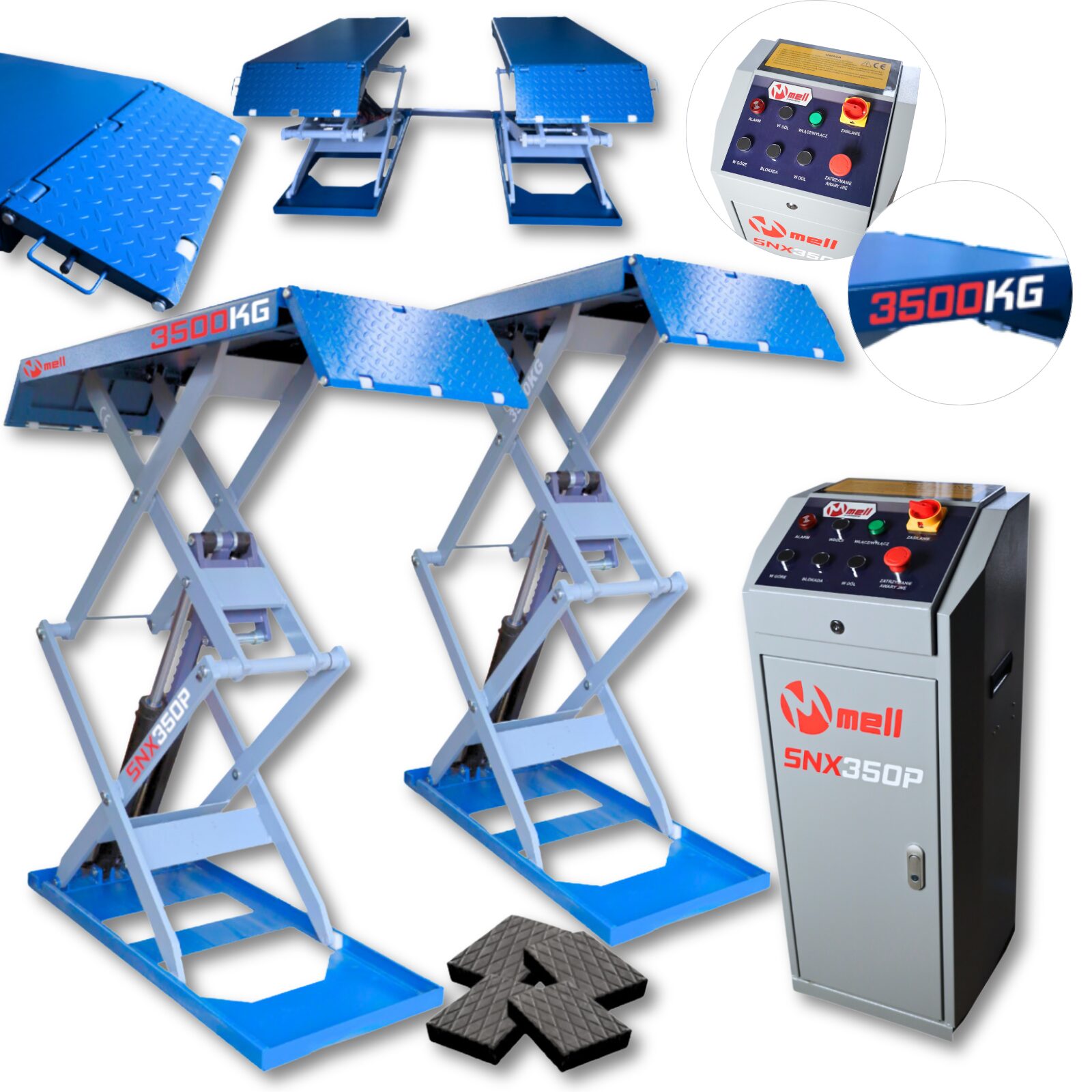 Podnośnik nożycowy naposadzkowy MELL 3,5T, 1890mm SNX350 PRO