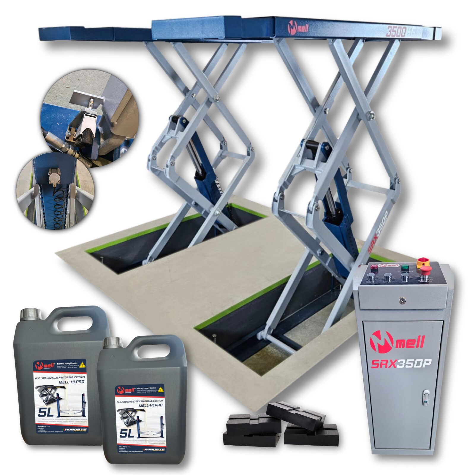 Podnośnik nożycowy podposadzkowy MELL 3.5T, 2030 mm SRX350 PRO Podnośnik nożycowy podposadzkowy MELL 3.5T, 2030 mm SRX350 PRO