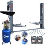 Podnośnik dwukolumnowy automat 5500KG 3X3 BUSY + Zlewarko-wysysarka 90L MELL PRO