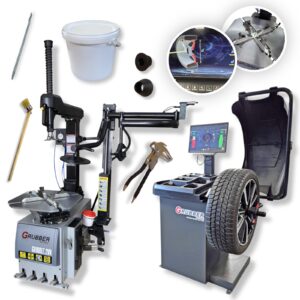 Montażownica automatyczna 2-biegowa + Wyważarka automat z monitorem