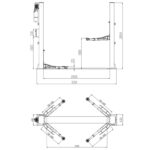 Podnośnik dwukolumnowy samochodowy z ramą 4T / 400V Mell PRO AUTOMAT