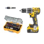 Wiertarko-wkrętarka z udarem 18V XR + 32-elementowy zestaw do wkręcania