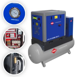 Kompresor śrubowy APS 10 Combi Dry X 10 bar 10 KM/7.5 kW 920 l/min 500 l AIRPRESS