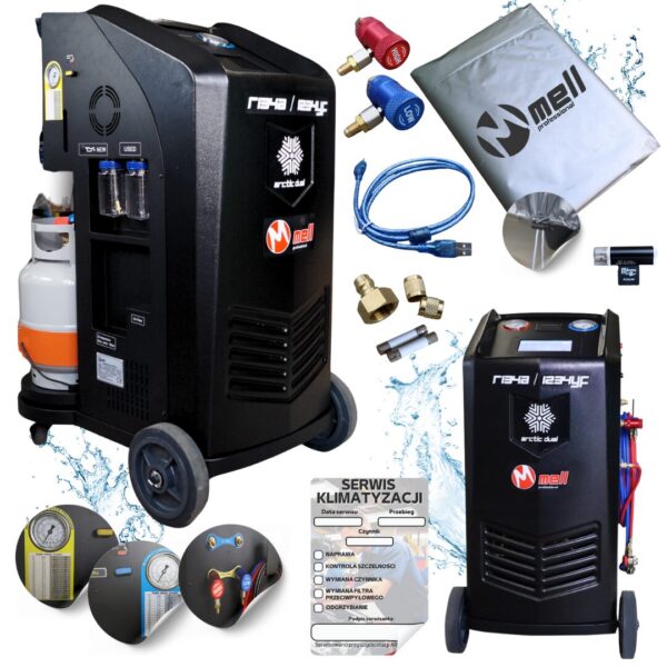Stacja klimatyzacji ARCTIC DUAL BI GAS R134A/R1234YF dotykowy ekran z drukarką MELL PRO