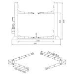 Podnośnik dwukolumnowy 4,5T AUTOMAT ramiona 3×3 MELL PRO