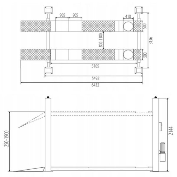 Zestaw do geometrii podnośnik czterokolumnowy 5T + Geo Master Dynamic III