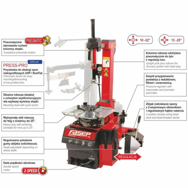 Montażownica do opon Fasep RASE2124 Super-automat do 25″