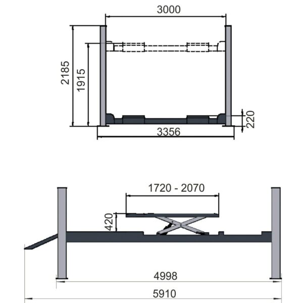 Podnośnik czterokolumnowy do geometrii 4,5t ProGear L410AWX