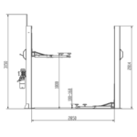 PODNOŚNIK Dwukolumnowy półautomatyczny 4000KG 400V 1900mm MELL PRO