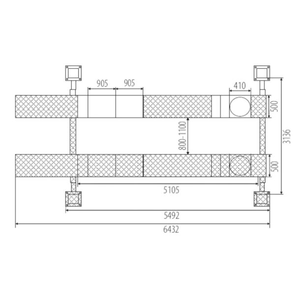 Podnośnik Czterokolumnowy 55500KG 400V 1800mm pod geometrię MELL PRO