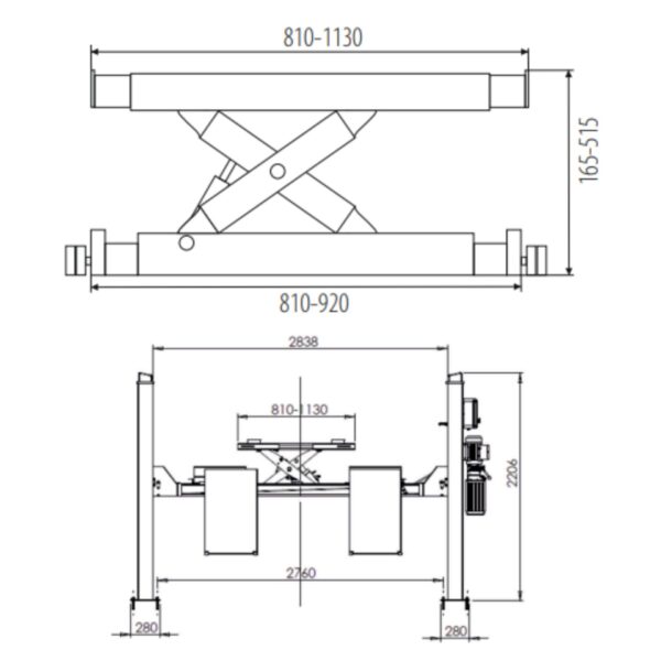 Podnośnik elektrohydrauliczny czterokolumnowy 5,5T pod geometrię NOWOŚĆ!