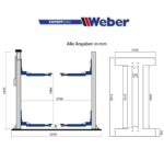 Dwukolumnowy podnośnik śrubowy z ramą 3,2T 400V Weber