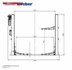 Podnośnik dwukolumnowy 4200kg ramiona 3×3 Profi Series Weber