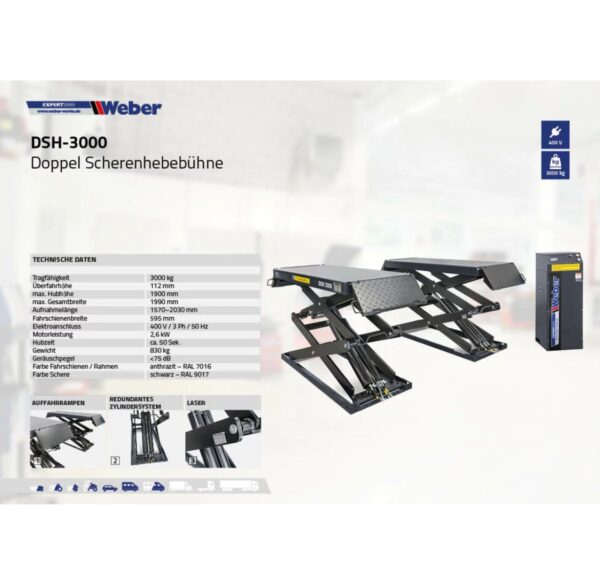 Podnośnik nożycowy naposadzkowy 3T 1900 mm Weber