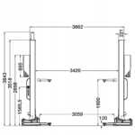Podnośnik DWUKOLUMNOWY DUŻY UDŹWIG 8T 400V 2080mm