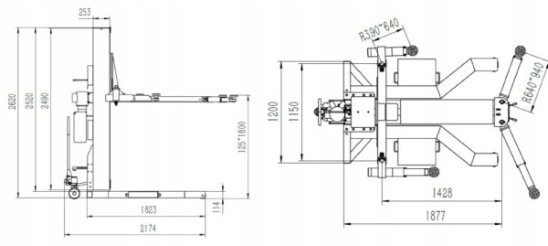 PODNOŚNIK Jednokolumnowy MOBILNY 2500kg 230V GRUBBER