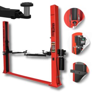 PODNOŚNIK Dwukolumnowy hydrauliczny PÓŁAUTOMATYCZNY - 400V 4000kg Kraft&Dele
