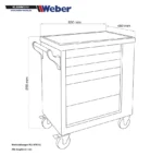 Mobilny wózek warsztatowy 154 sztuki Weber