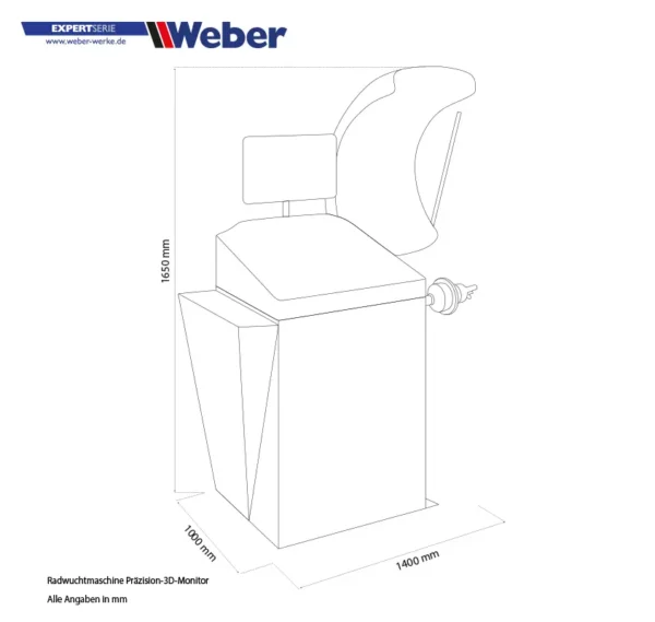 Montażownica opon samochodowych 1228 Monster i wyważarka do kół monitor 3D Weber