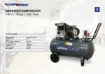 Kompresor warsztatowy 230 V / 10 bar / zbiornik 100 l Weber