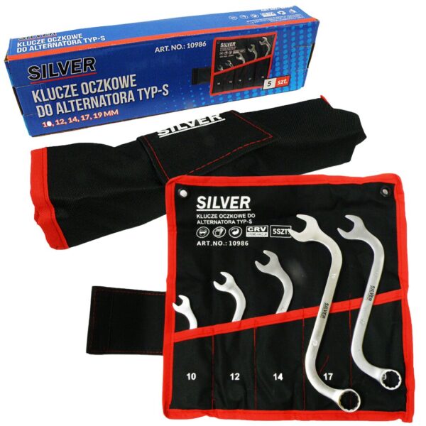 Klucze płasko-oczkowe do alternatora TYP-S 5 elem.10-19mm