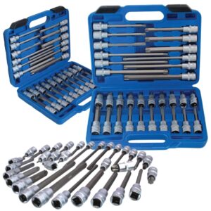 Zestaw nasadek Torx 1/2" Cr-V długie końcówki precyzyjne 32 elem.