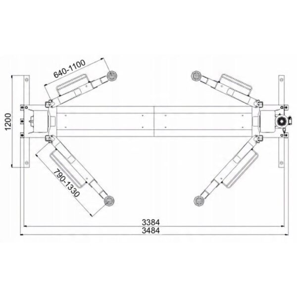 PODNOŚNIK dwukolumnowy elektrohydrauliczny z RAMĄ 4000KG 400V  3-stopniowe ramiona – BESTLIFT