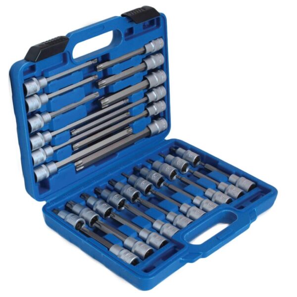 Zestaw nasadek Torx 1/2″ Cr-V długie końcówki precyzyjne 32 elem.
