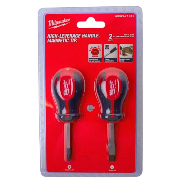 WKRĘTAKI TRI-LOBE stubby PZ2 SL6.5 MAGNETYCZNE Zestaw 2szt. – Milwaukee
