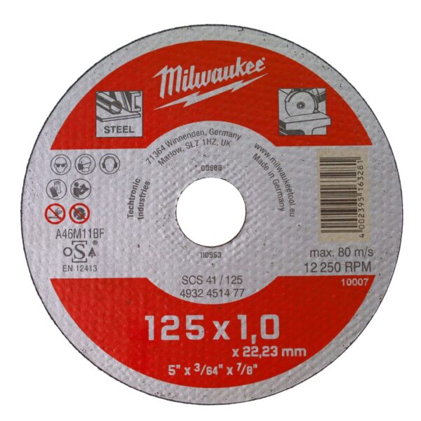 Tarcza tnąca do metalu 125mm 22,2 mm Milwaukee