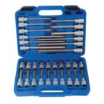 Zestaw nasadek Torx 1/2″ Cr-V długie końcówki precyzyjne 32 elem.