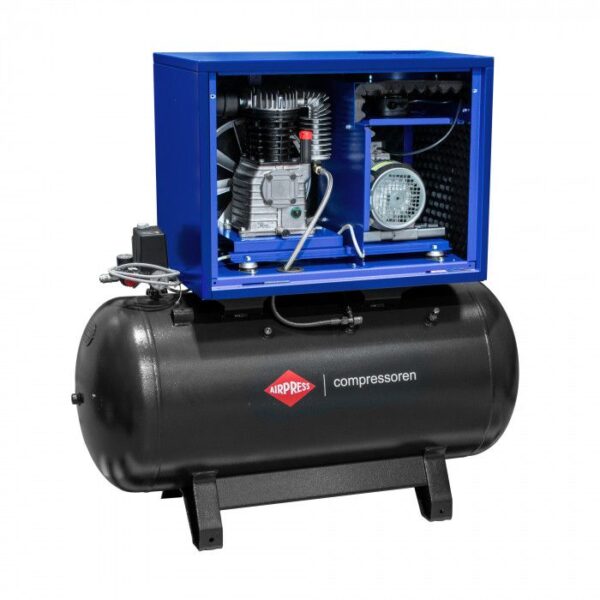 Cichy kompresor dwutłokowy APZ 500-200 10 bar 4 KM/3 kW 378 l/min 200 l Airpress