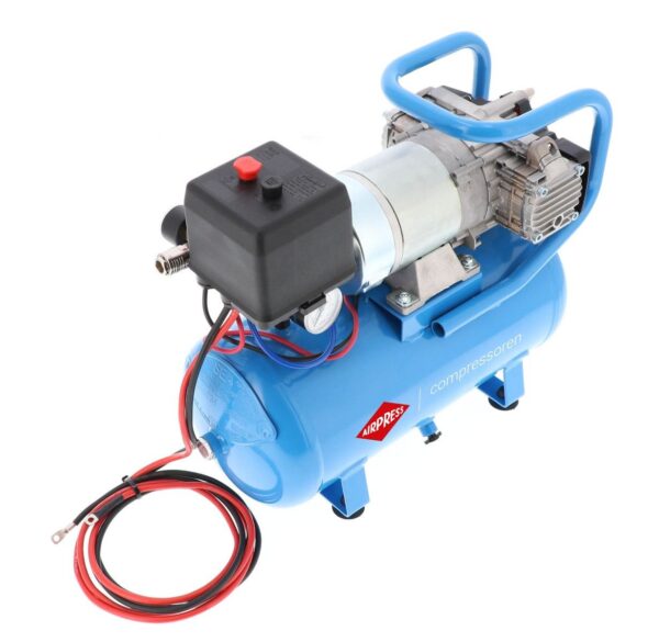 Kompresor samochodowy 12V DC 12-180/15 10 bar 0.75 KM/0.55 kW 144 l/min 15 l bezolejowy dwutłokowy Airpress