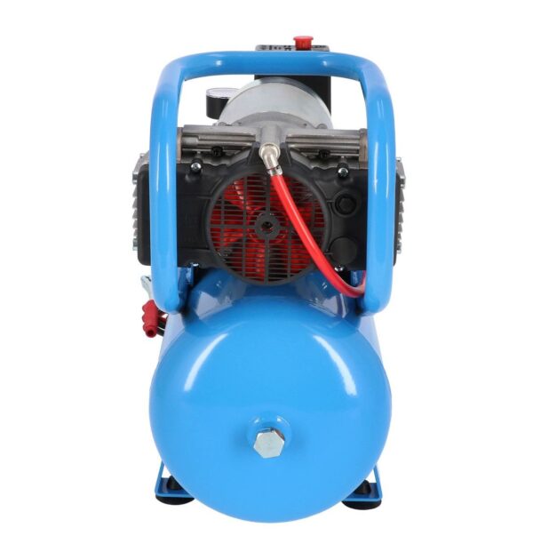 Cichy kompresor bezolejowy dwutłokowy DC 24-225/15 10 bar 0.75 KM/0.55 kW 24V 180 l/min 15 l Airpress