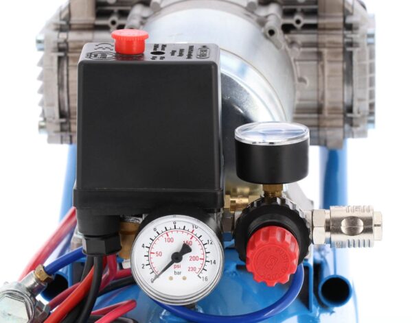 Cichy kompresor bezolejowy dwutłokowy DC 24-225/15 10 bar 0.75 KM/0.55 kW 24V 180 l/min 15 l Airpress