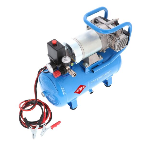 Cichy kompresor bezolejowy dwutłokowy DC 24-225/15 10 bar 0.75 KM/0.55 kW 24V 180 l/min 15 l Airpress