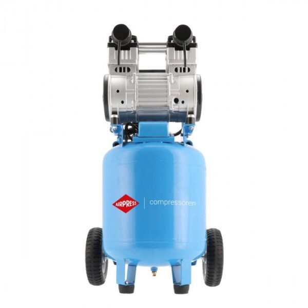 Cichy kompresor bezolejowy dwutłokowy pionowy 8 bar 2 KM/1.5 kW 150 l/min 38 l LMVO 40-250 Airpress