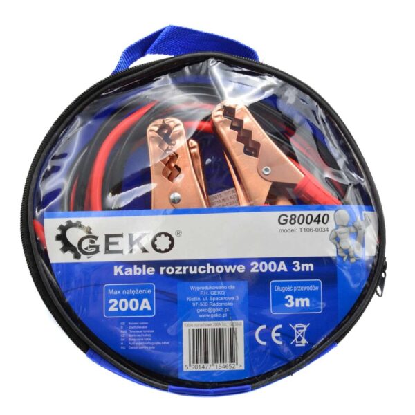 KABLE Rozruchowe 200A 3m Geko G80040