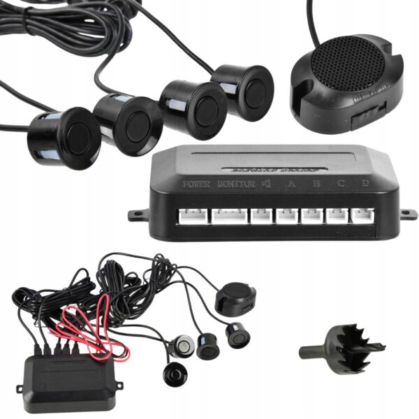 CZUJNIK parkowania – cofania BUZZER UNIWERSALNY 12V + 4 sensory GEKO