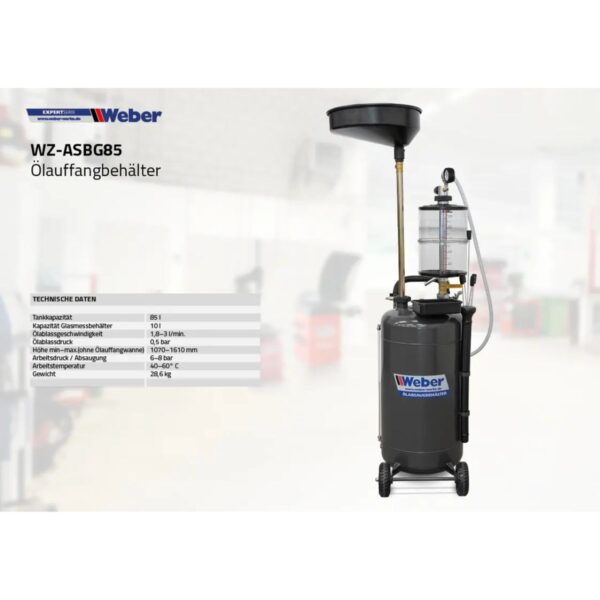 Zlewarko-wysysarka 85L ze zbiornikiem mobilna Weber