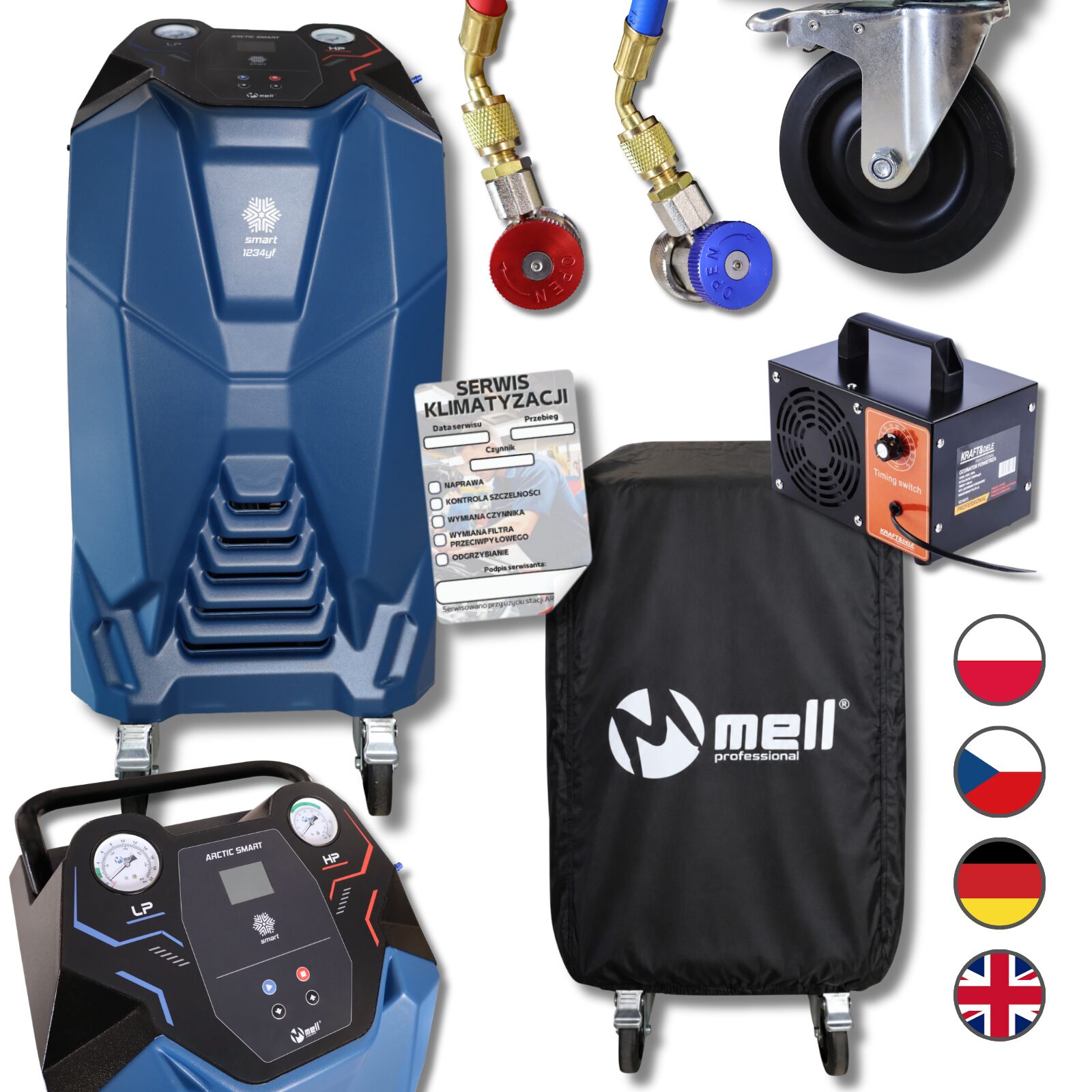 Stacja klimatyzacji automatyczna Arctic SMART R1234YF 12kg J. PL/DE/CZ/EN + OZONATOR Stacja klimatyzacji automatyczna Arctic SMART R1234YF 12kg J. PL/DE/CZ/EN + OZONATOR
