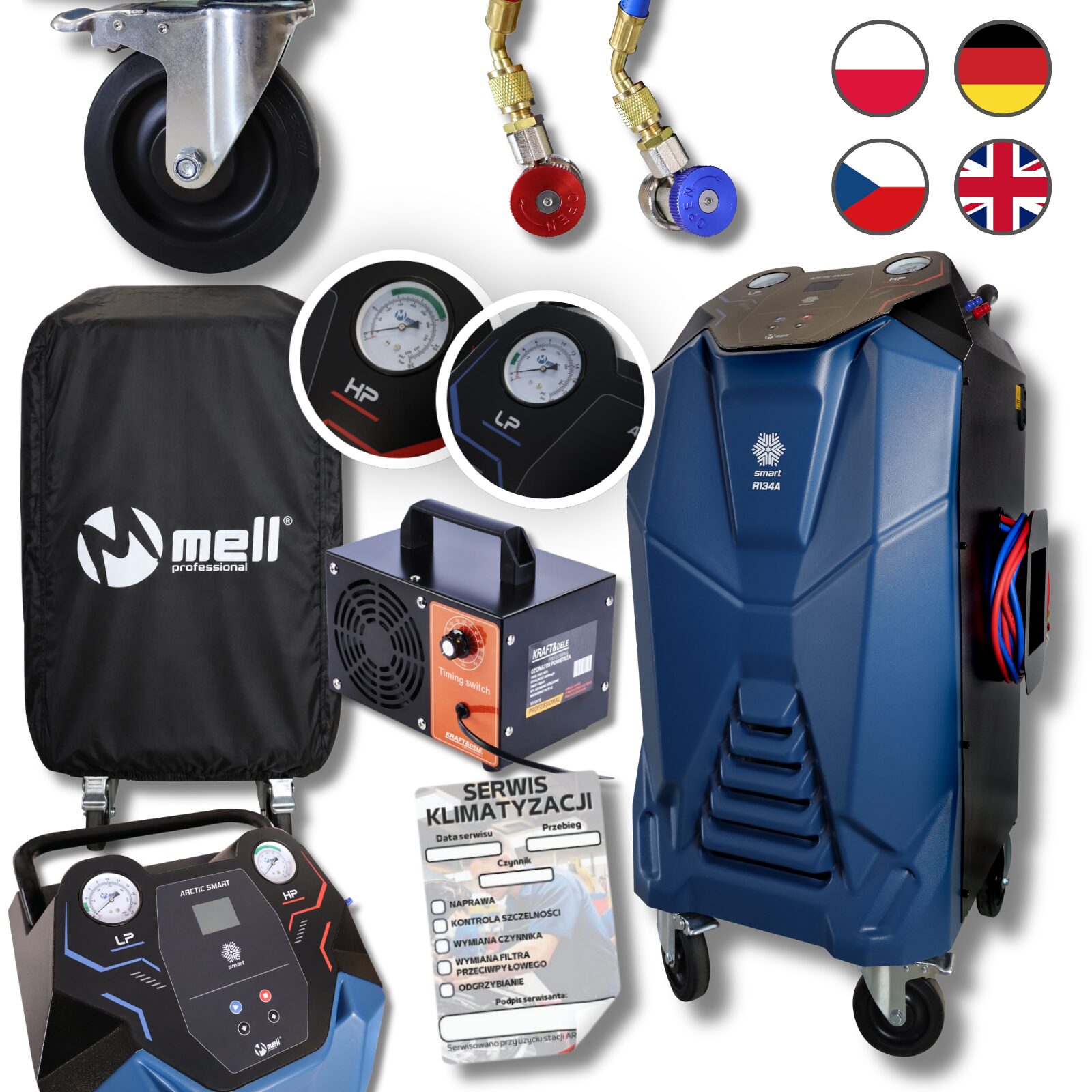 Stacja klimatyzacji automatyczna Arctic SMART R134A 12kg J. PL/DE/CZ/EN + OZONATOR Stacja klimatyzacji automatyczna Arctic SMART R134A 12kg J. PL/DE/CZ/EN + OZONATOR