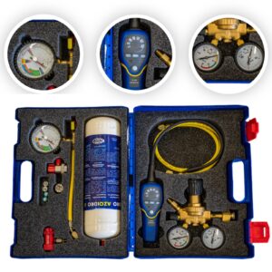 ZESTAW DO BADANIA NIESZCZELNOŚCI AZOT/ WODÓR Z BUTLĄ 2,2 KG HYDROGEN MAGNETI MARELLI