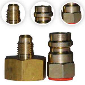 Przyłącze do butli R134a W21,8x1/14x13mm + przejsćiówka 1/4" SAE (7/16") Magneti Marelli