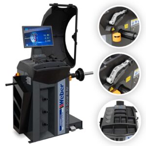 Wyważarka automatyczna do kół osobowych 3D 10"-24" 230V LCD RUNFLAT Sonar III WEBER
